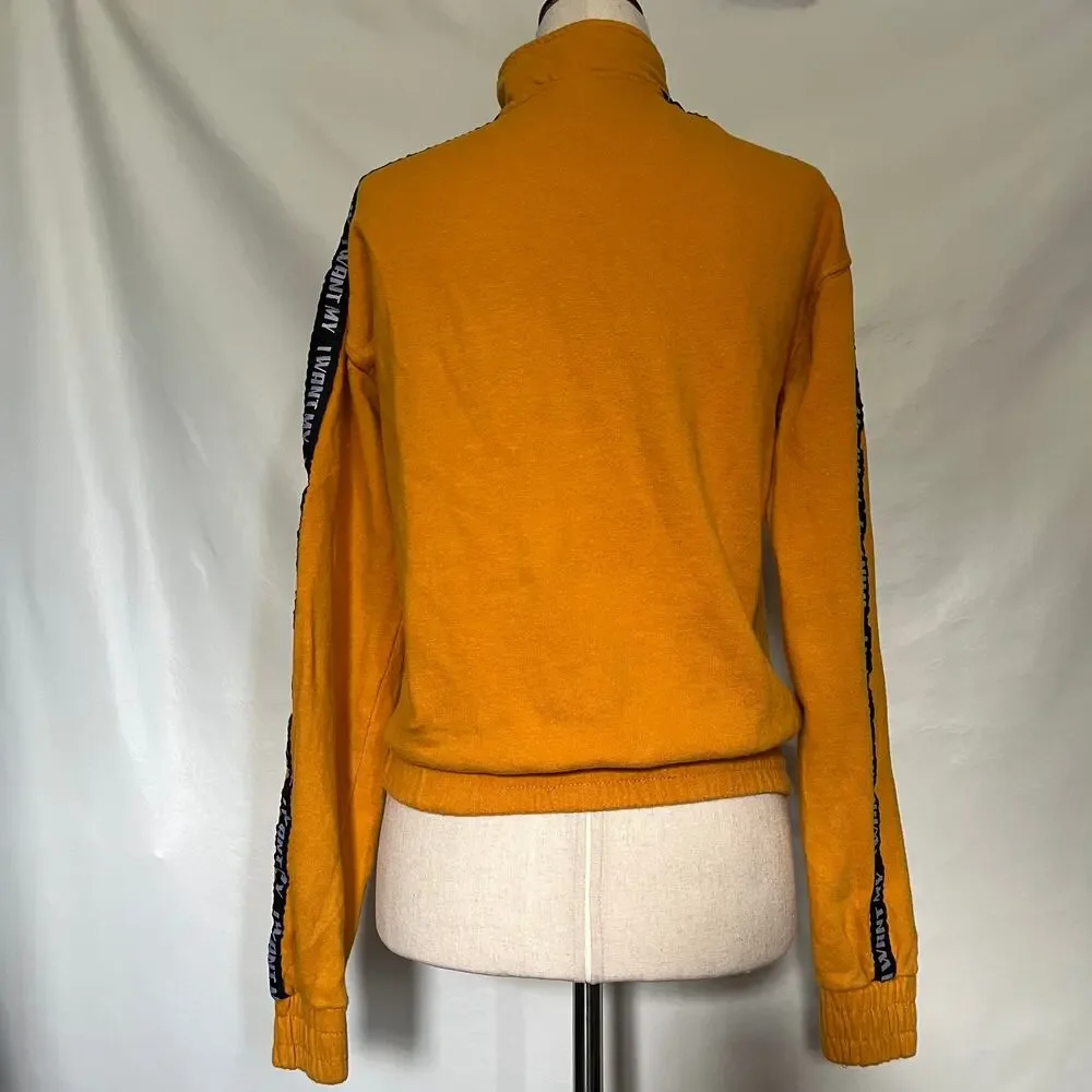 MTV Y2K Mustard 1/4 Zip Womens Sweeatshirt I Want My MTV Graphic Retro 90s - Picture 7 of 12